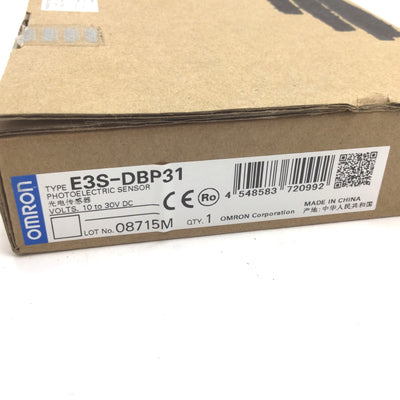 New Omron E3S-DBP31 Photoelectric Sensor, Range: 0-3.5m, Cable: 0.3m, 10-30VDC