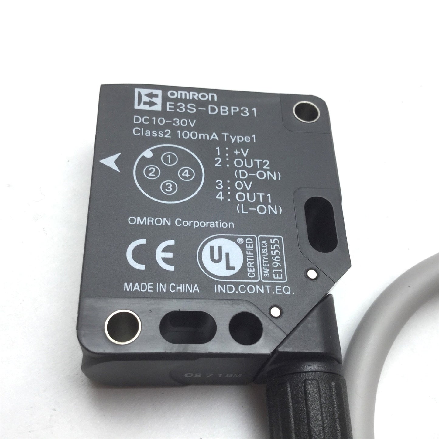 New Omron E3S-DBP31 Photoelectric Sensor, Range: 0-3.5m, Cable: 0.3m, 10-30VDC