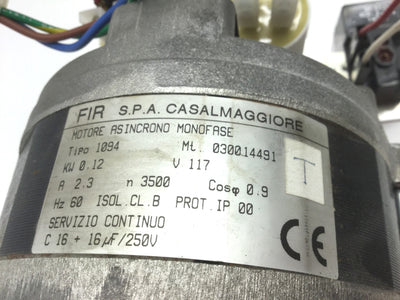 Used FIR Continuous Service Asynchronous Motor 117V 60Hz 2.3A .12KW Starter 4CR-2-684