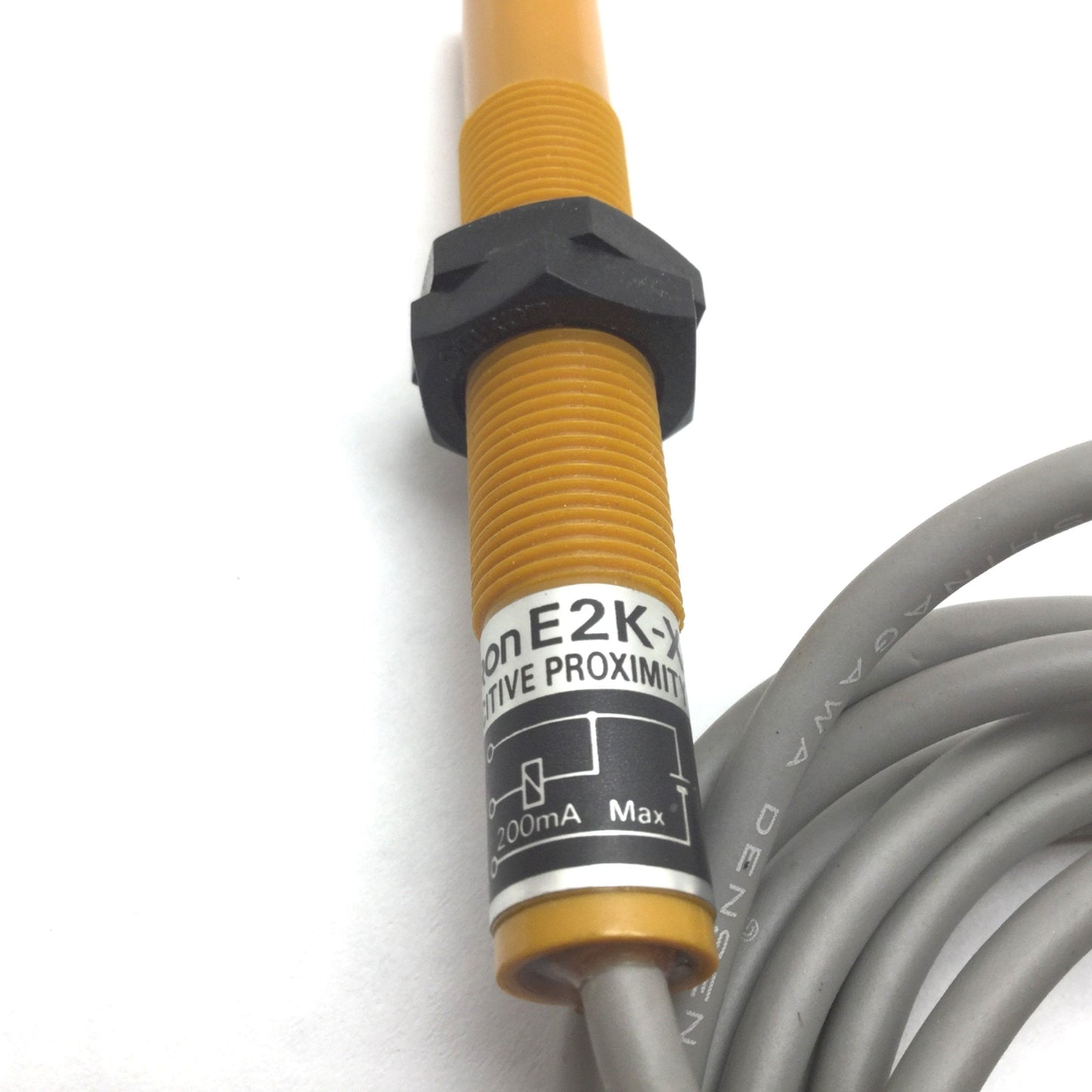 Used Omron E2K-X4ME Capacitive Proximity Sensor, Range: 4mm, Output: NPN, 12-24VDC
