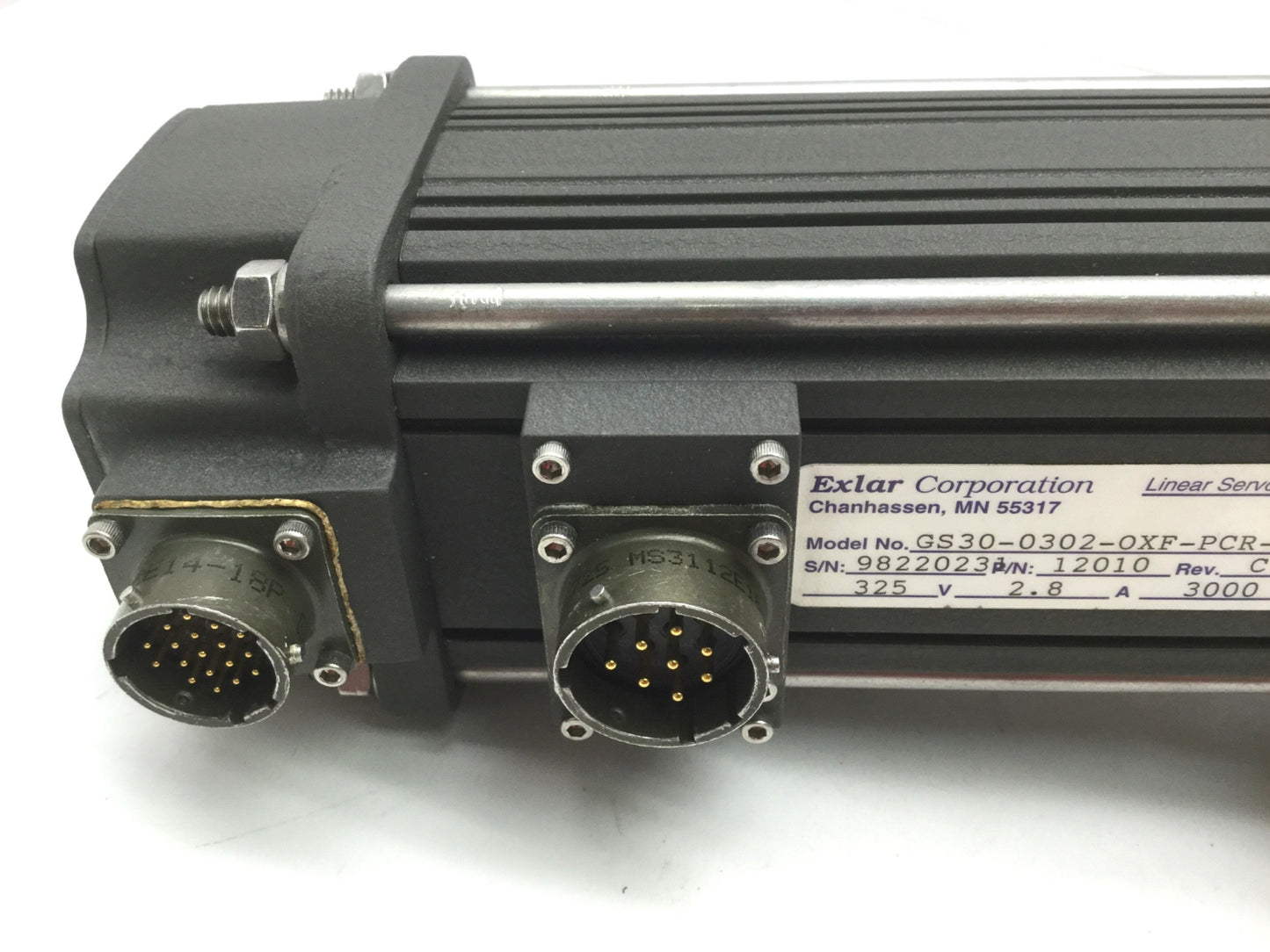 Used EXLAR GS30-0302-OXF-PCR-PF-EB Electric Linear Actuator, Stroke: 3", 3" Frame