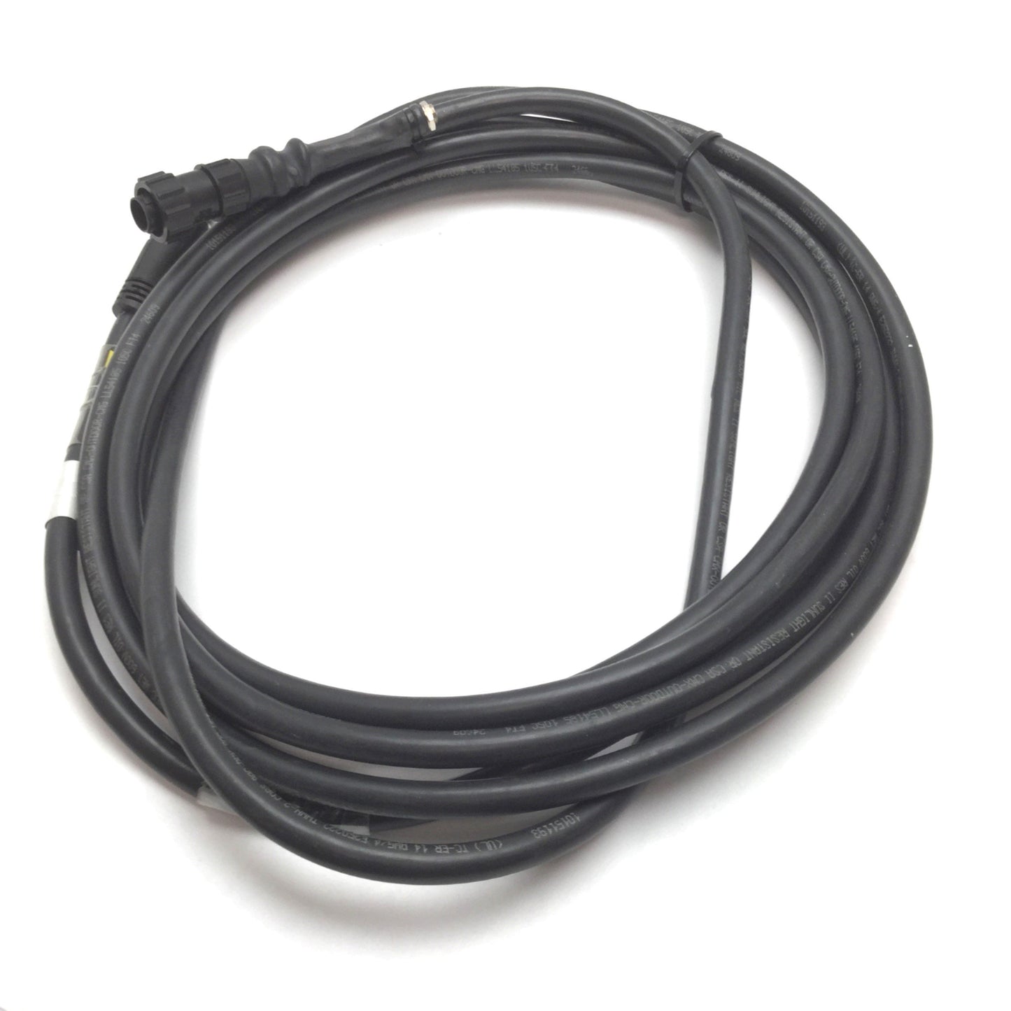 Used Turck BKM 44-193-5 Cordset, Length: 5m, 4-Pin Male to Female, Rating: 600A 15A