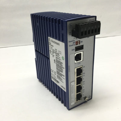 Used Hirschmann RS20-0400T1T1SDAEHH04.0.01 Managed DIN Ethernet Rail Switch, 4-Port