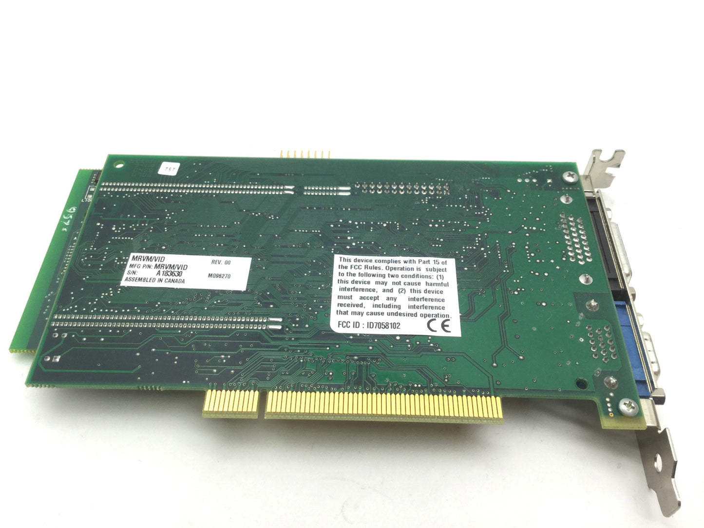 Used Matrox MRVM/VID Graphics Card Board, VGA, 26-Pin AV Slot, PCI