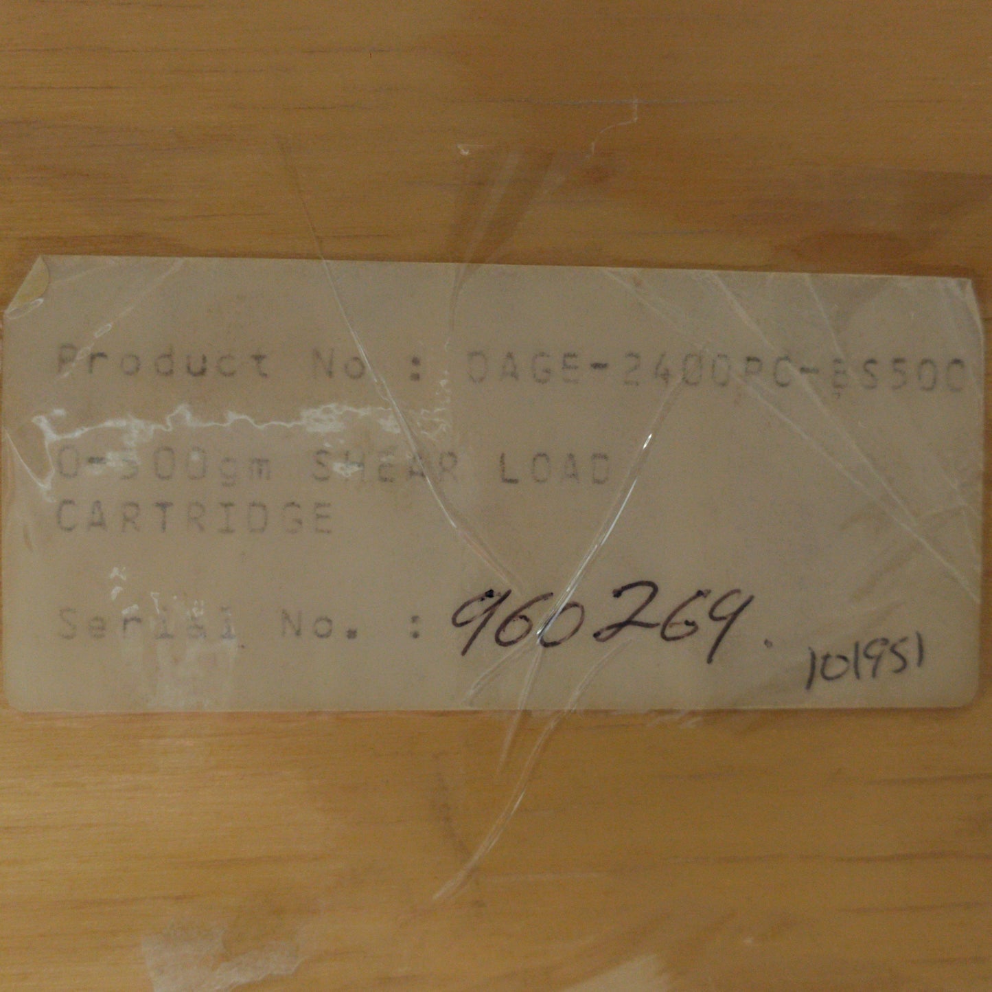 Used Dage 2400PC-BS500 Bondtester Shear Load Cell Cartridge, 500g Capacity, DB25