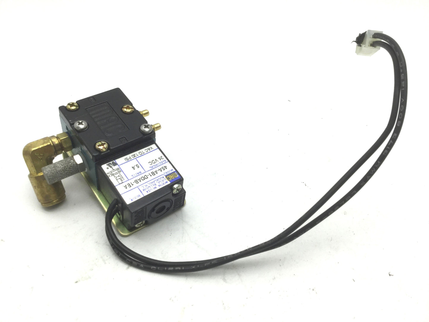 Used MAC 45A-AB1-DDAB-1BA Pneumatic Solenoid Valve 4-Way 120PSI 10-32UNF 24VDC