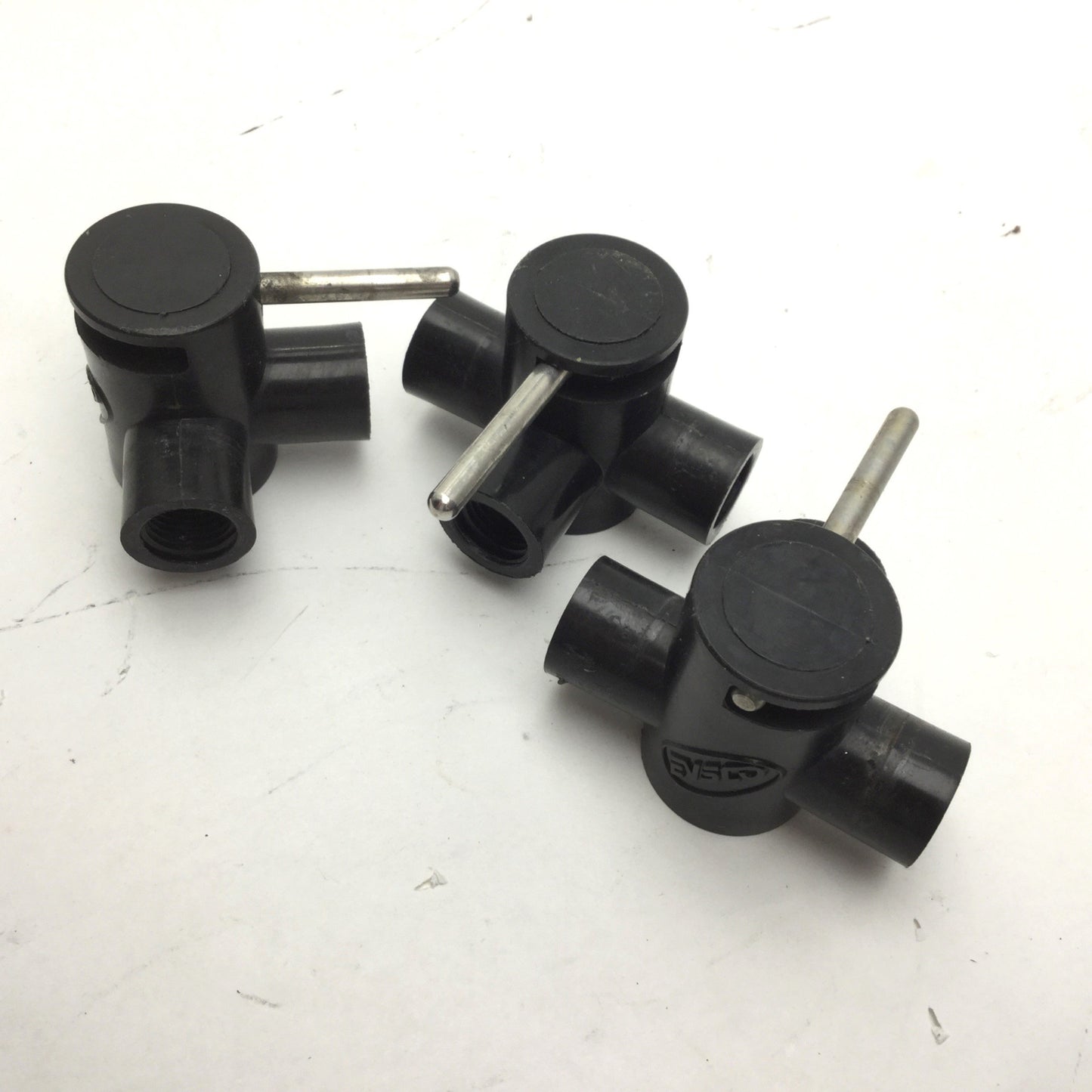 Used Lot of 3 Evsco 1/4" Elliptic Valve, 2-Position 3-Way, Pressure Rating: 100psi
