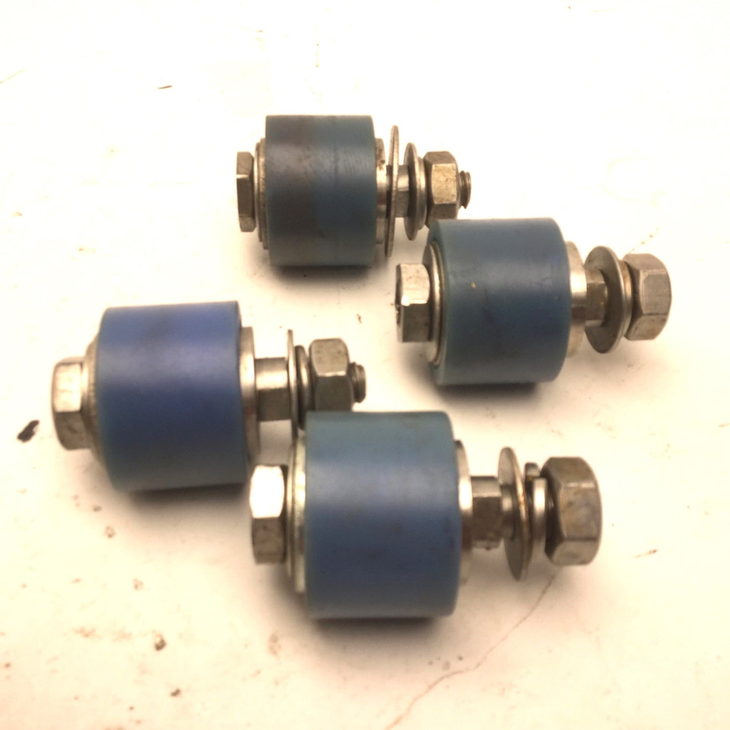 Used Lot of 4 Blue Cam Followers, Roller: 36mm Dia, 25mm Width, Stud: 21mm
