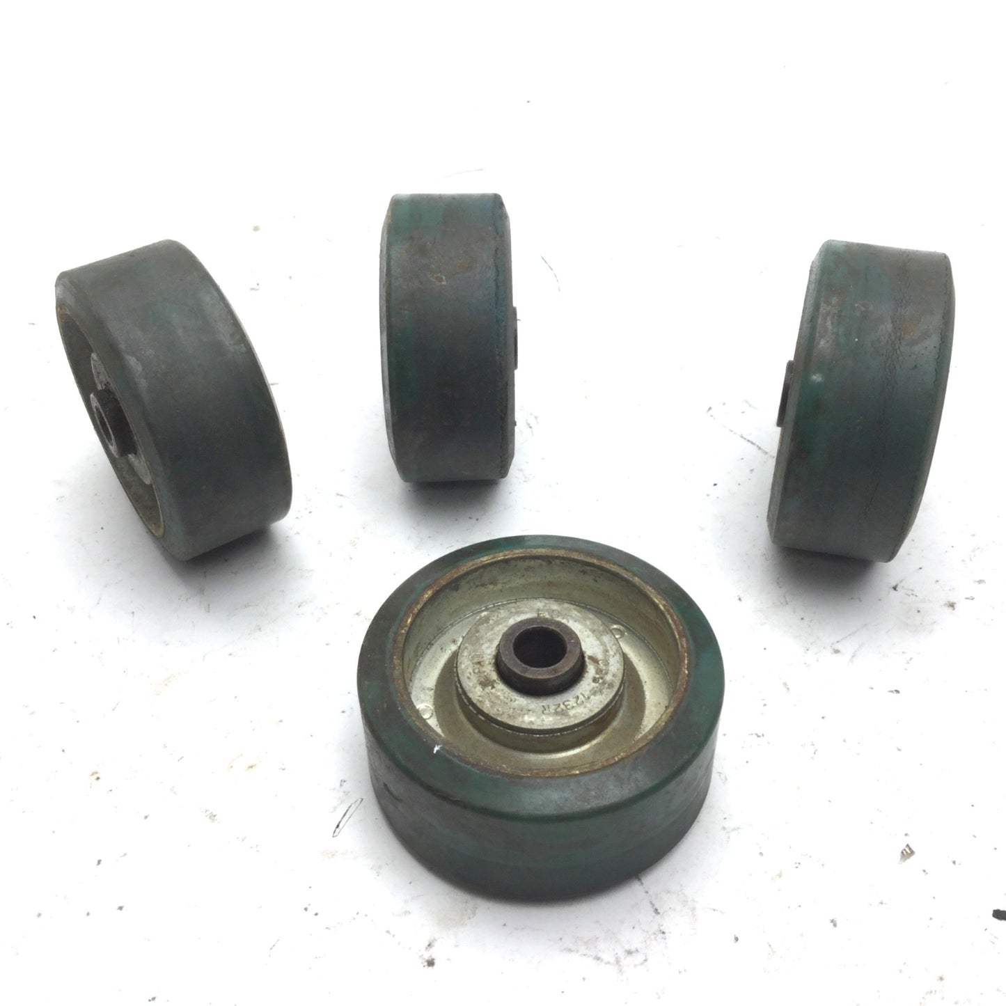 Used Lot of 4 ESK CBB-1232R Cart Wheels, Diameter: 75mm, Width: 32mm, 10mm ID