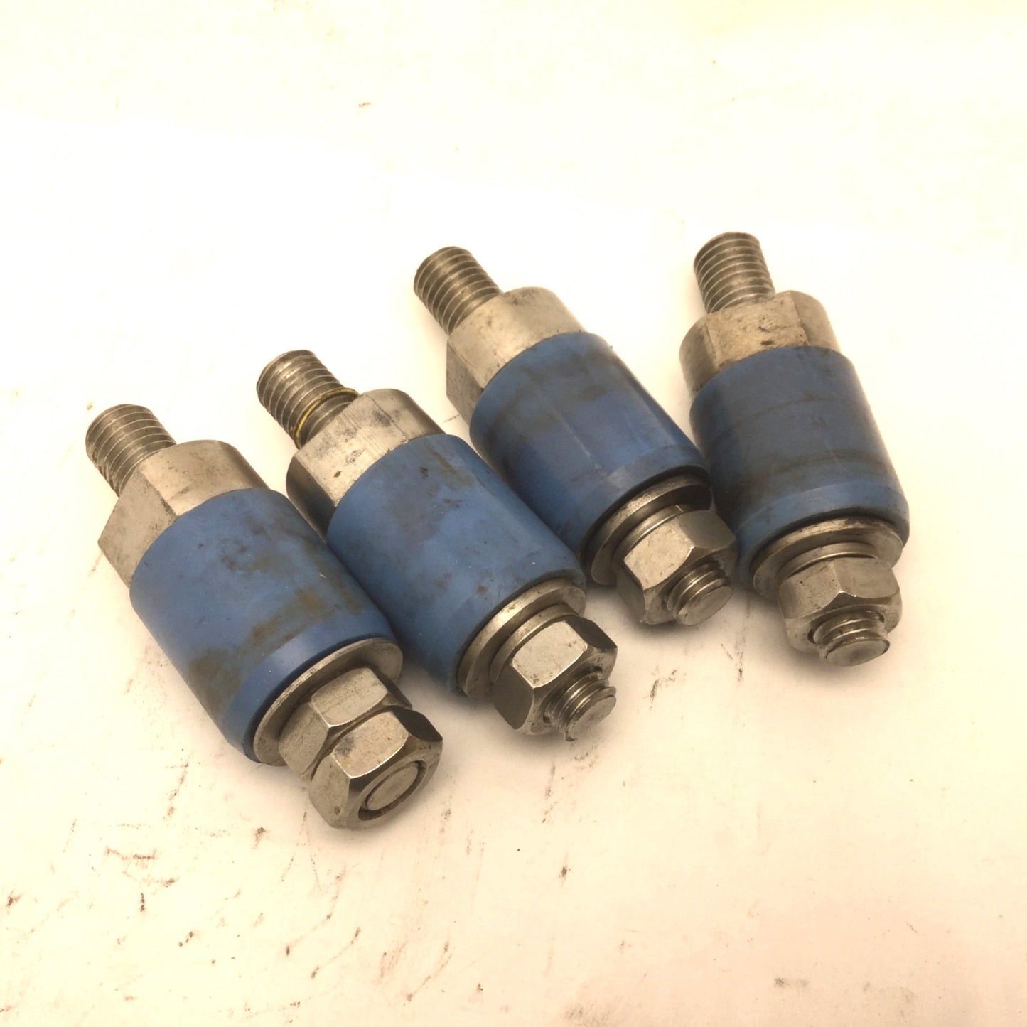 Used Lot of 4 Blue Cam Followers, Roller: 27mm Dia, 30mm Width, Stud: 20mm