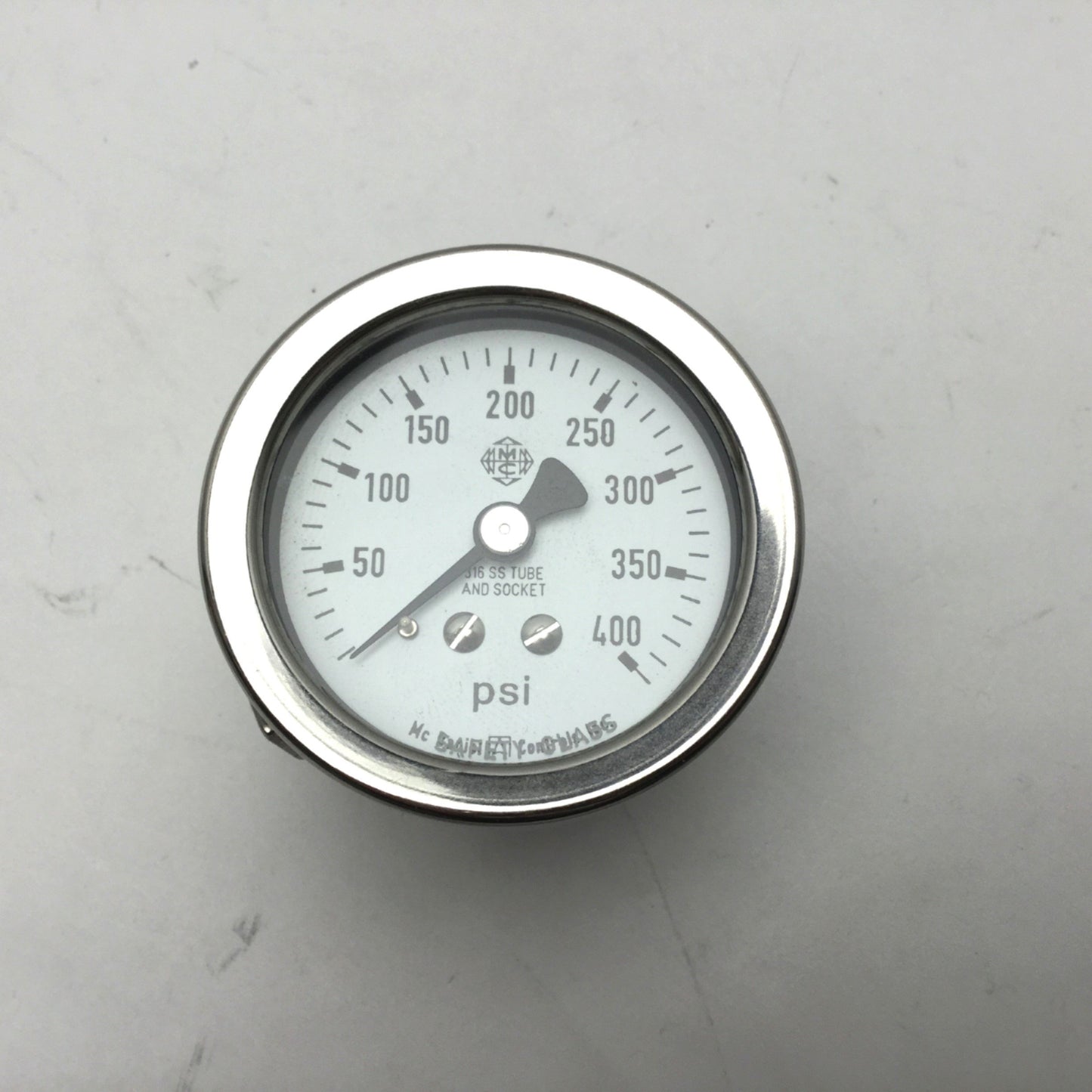 New McDaniel Controls Q3HUO 304 Stainless Steel Gauge, 1/4" NPT, 400psi Max, 2" Dial