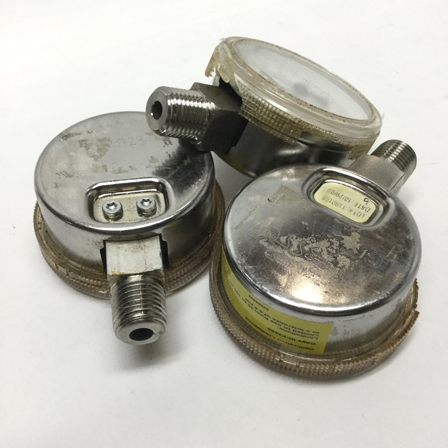 Used Lot of 3 Wika Pressure Gauges, 0-160psi, 2" Face, 316 Stainless Steel, 1/4" NPT