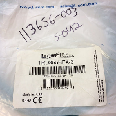 New L-Com TRD855HFX-3 High Flex Ethernet Cable, CAT-5E, 26 AWG, RJ45 / RJ45, 3 Feet