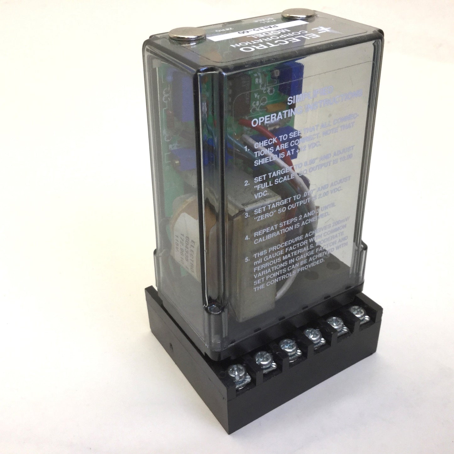 Used Electro Corp PA115-60 Prox Sensor Transducer Input: 115VAC Output: 0-10V @ 1mA