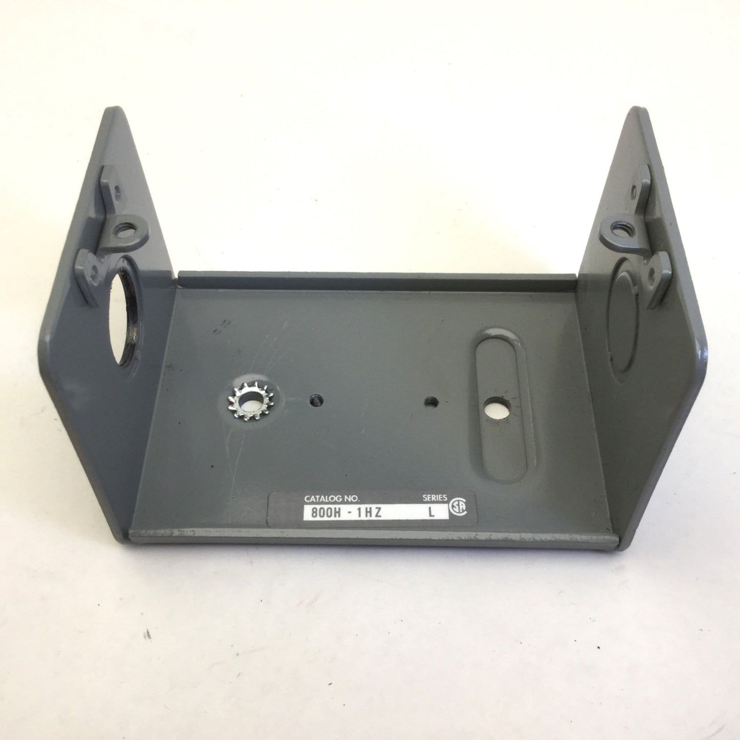 Used Allen-Bradley 800H-1HZ E-Stop Enclosure, Black, Series L, Has Holes