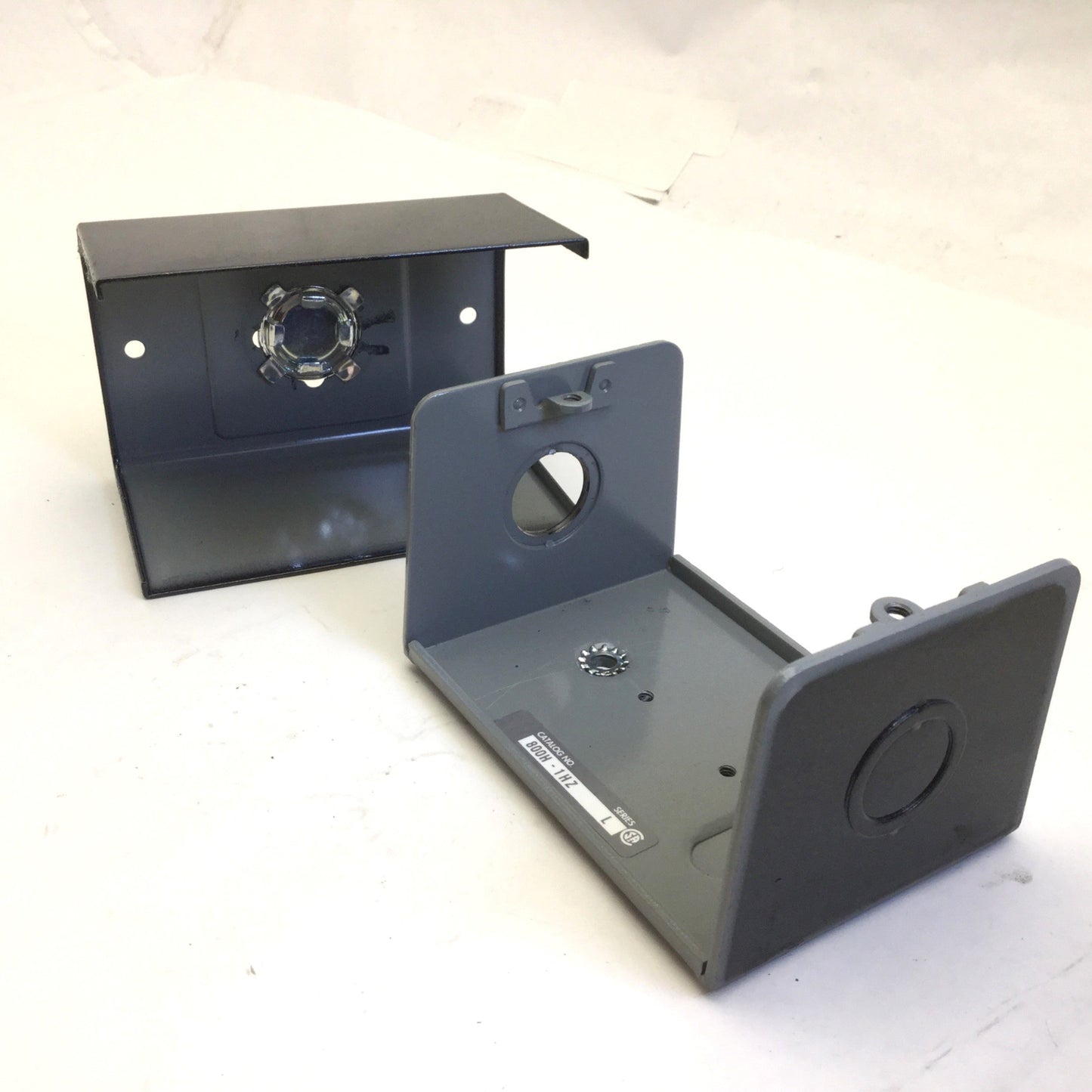 Used Allen-Bradley 800H-1HZ E-Stop Enclosure, Black, Series L, Has Holes