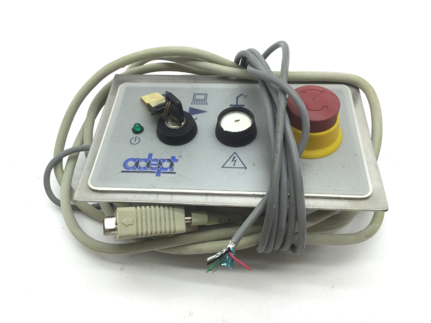 Used Adept 30356-10358 Rev C PCI Front Control Panel, E-Stop, Auto/Man On, W Cable