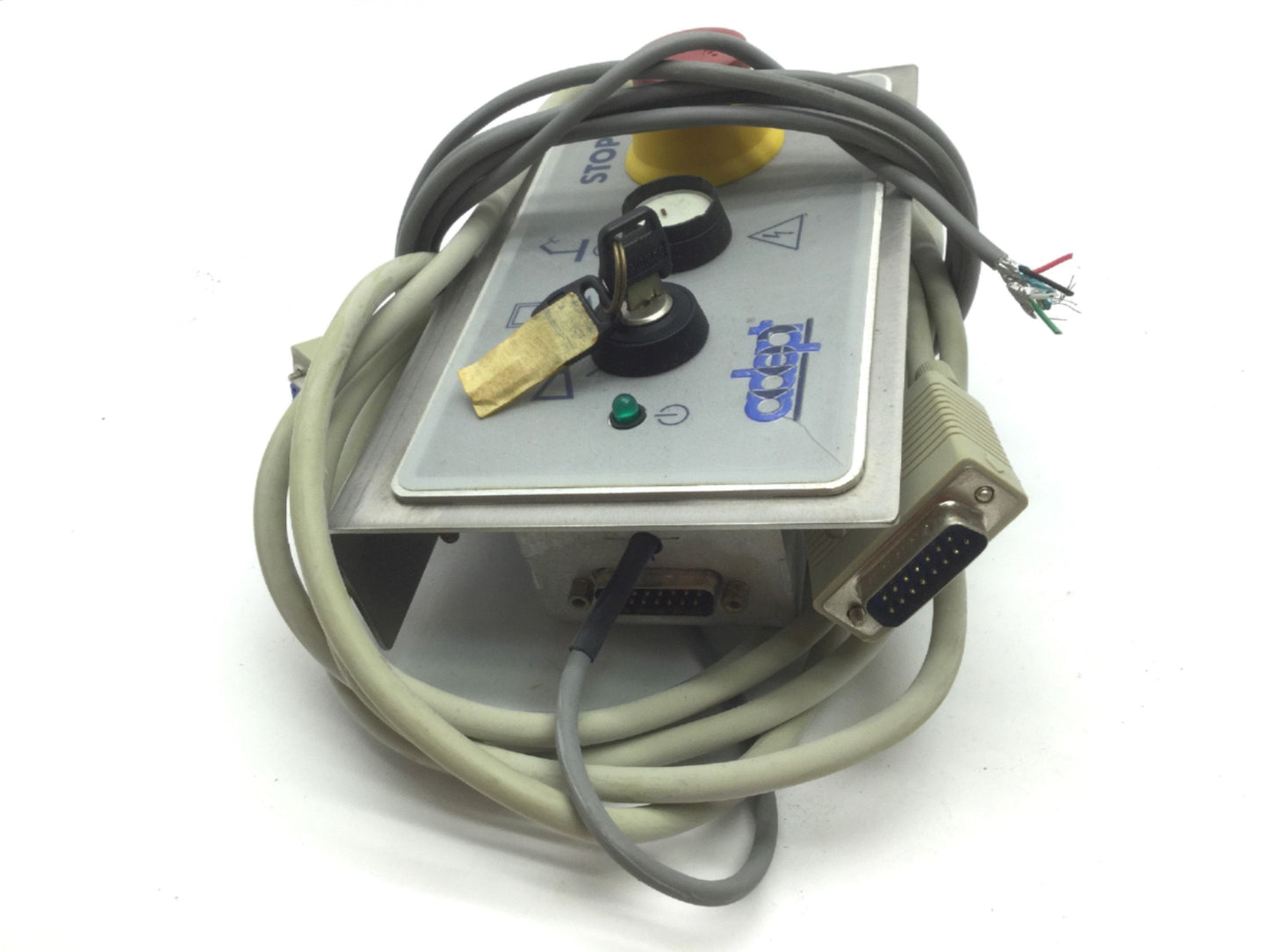 Used Adept 30356-10358 Rev C PCI Front Control Panel, E-Stop, Auto/Man On, W Cable