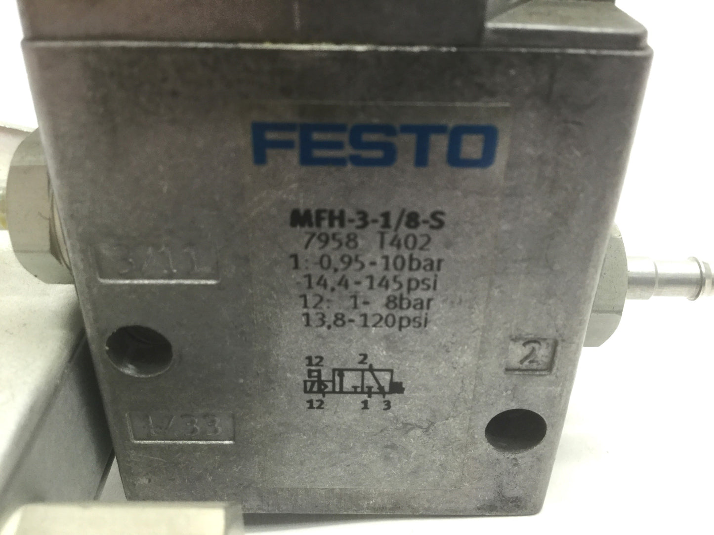 Used Festo MFH-3-1/8-S MSFG-24 Pneumatic Solenoid Valve 2-Pos 3-Way G1/8 DC24V