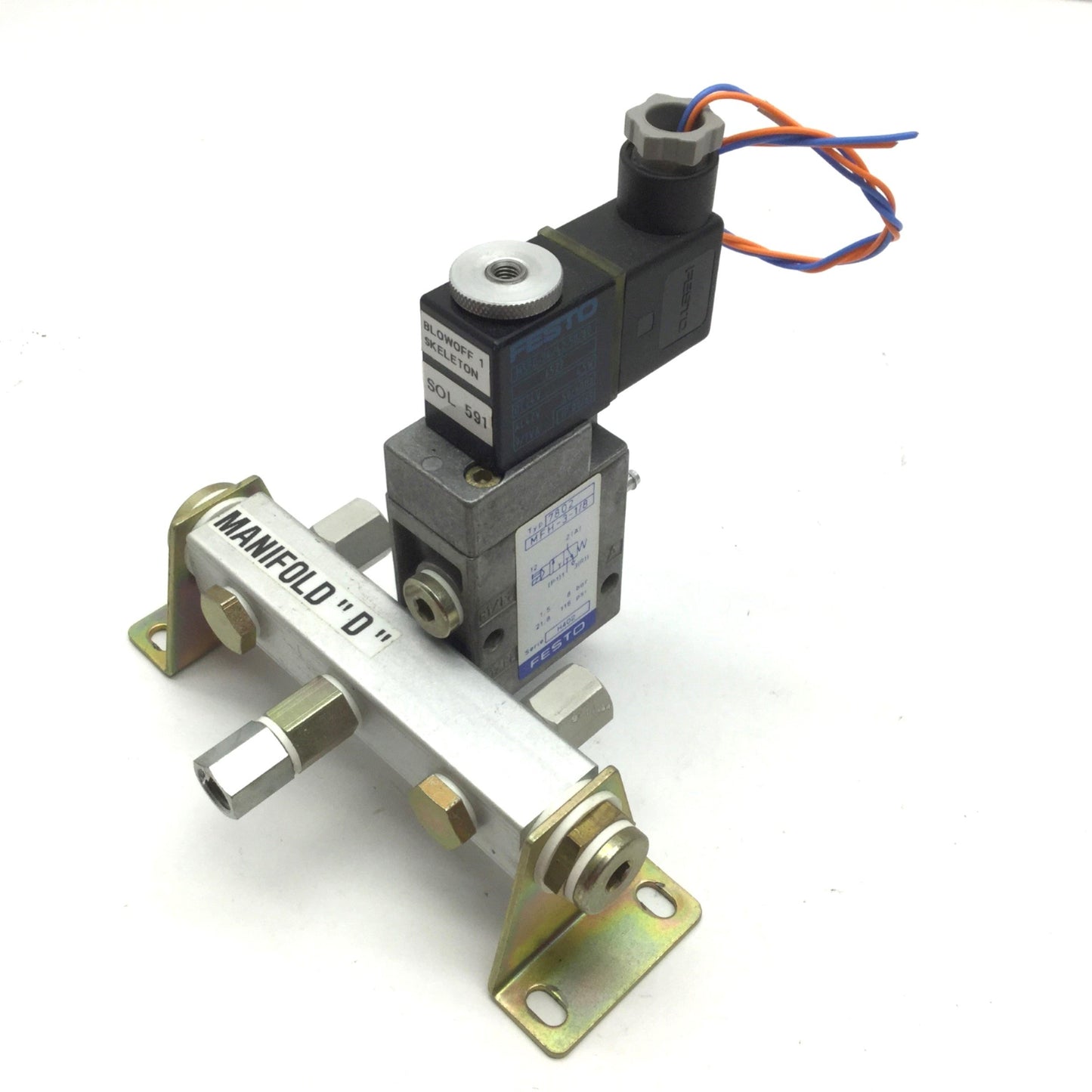 Used Festo MFH-3-1/8 MSFG-24 Pneumatic Solenoid Valve 2-Pos 3-Way G1/8 DC24V