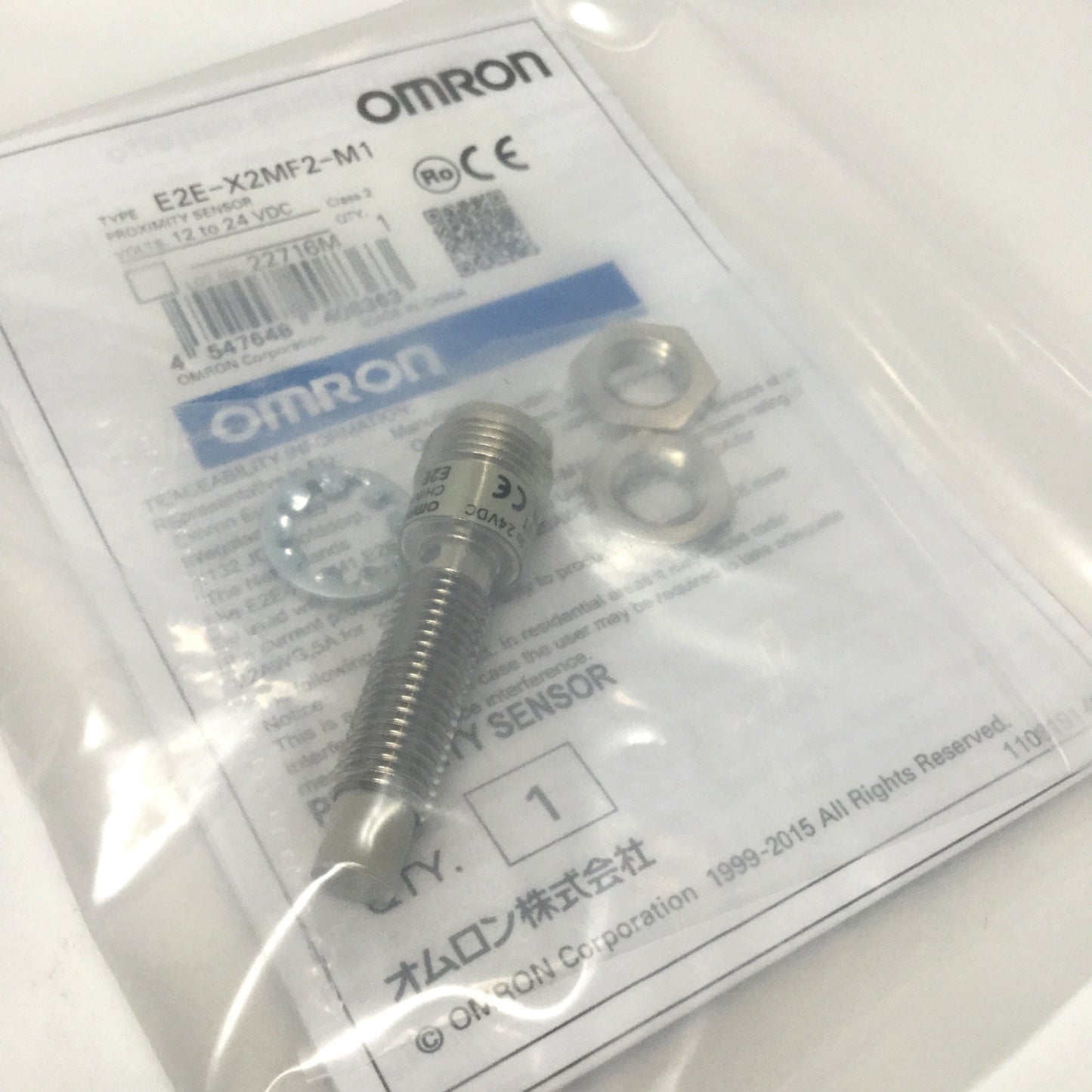 New Omron E2E-X2MF2-M1 Inductive Proximity Switch Sensor 2mm Range, PNP NC, 12-24VDC