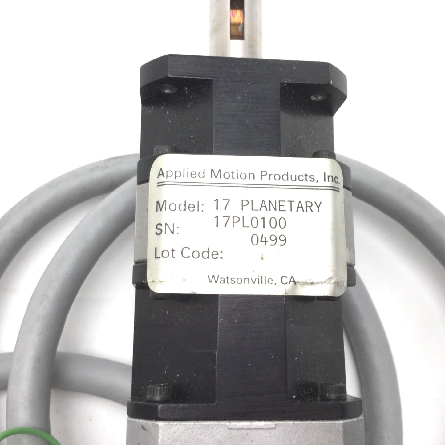 Used Applied Motion 17PL0100 Planetary Gearhead, HT17-075 Motor, 4VDC, 1.2A