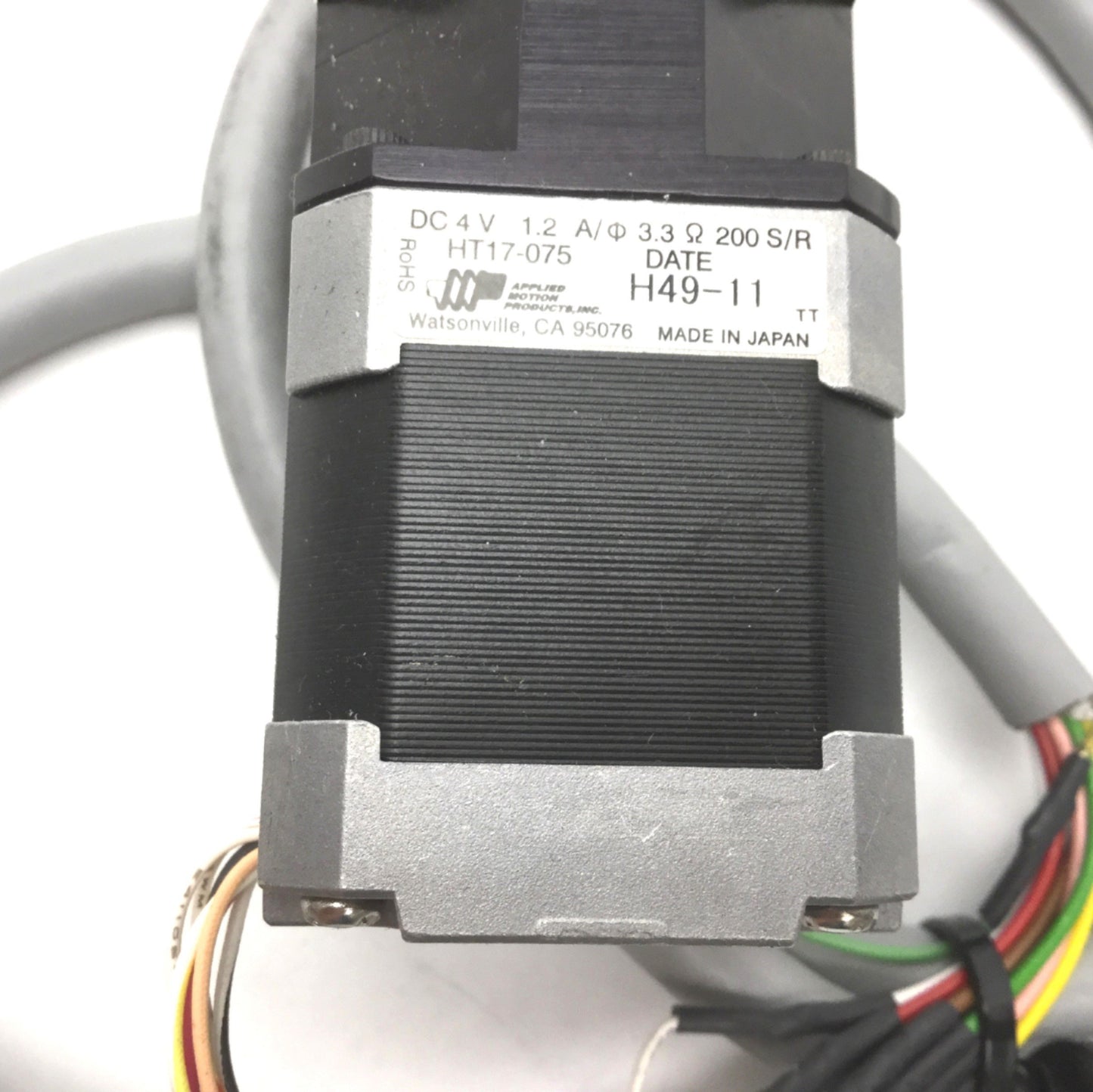 Used Applied Motion 17PL0100 Planetary Gearhead, HT17-075 Motor, 4VDC, 1.2A