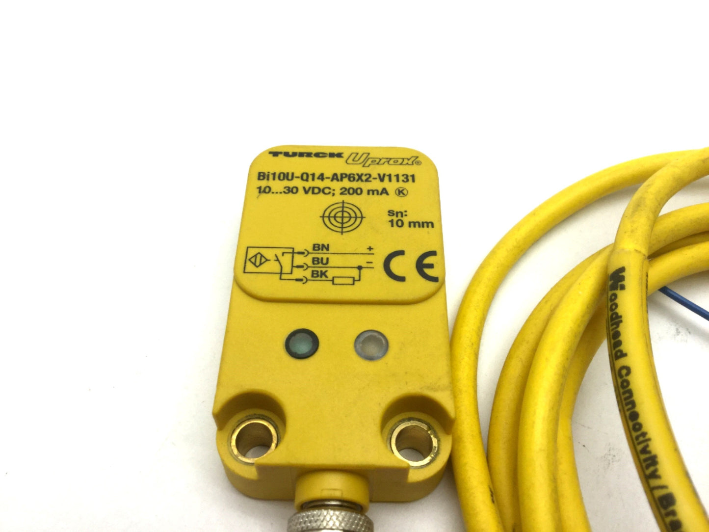 Used Turck Bi10U-Q14-AP6X2-V1131 Inductive Proximity Sensor, 10mm Range, 10-30VDC