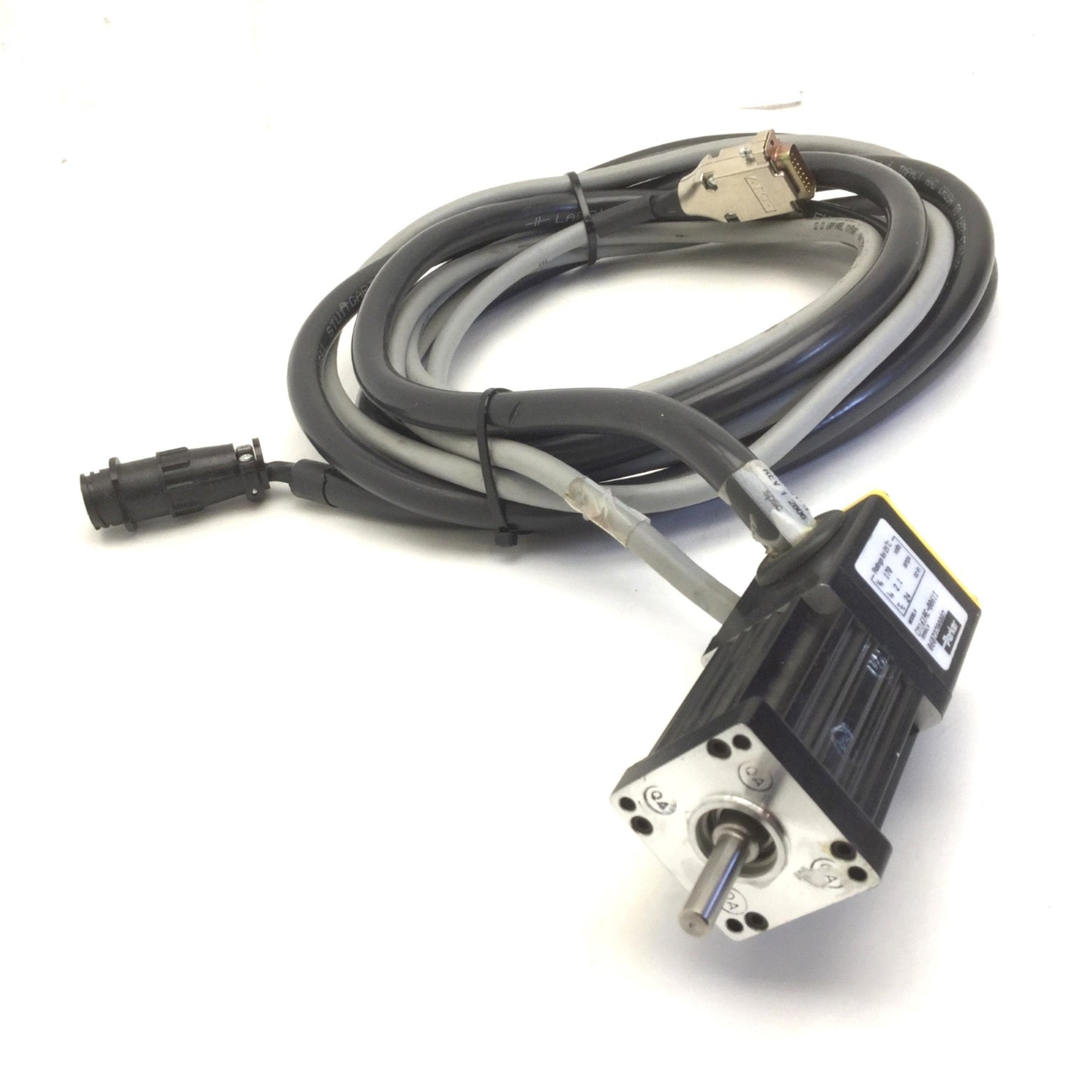 Used Parker CM161AE-00611 Compumotor Servo Motor 170V, 2.1A, 1/4" Shaft, w/Cables
