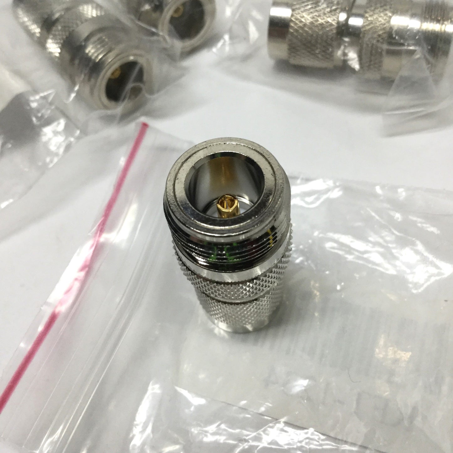 New Lot of 4 RF Industries RFT-1234 Coax Adapter Connector N Female/TNC Male, 50 Ohm