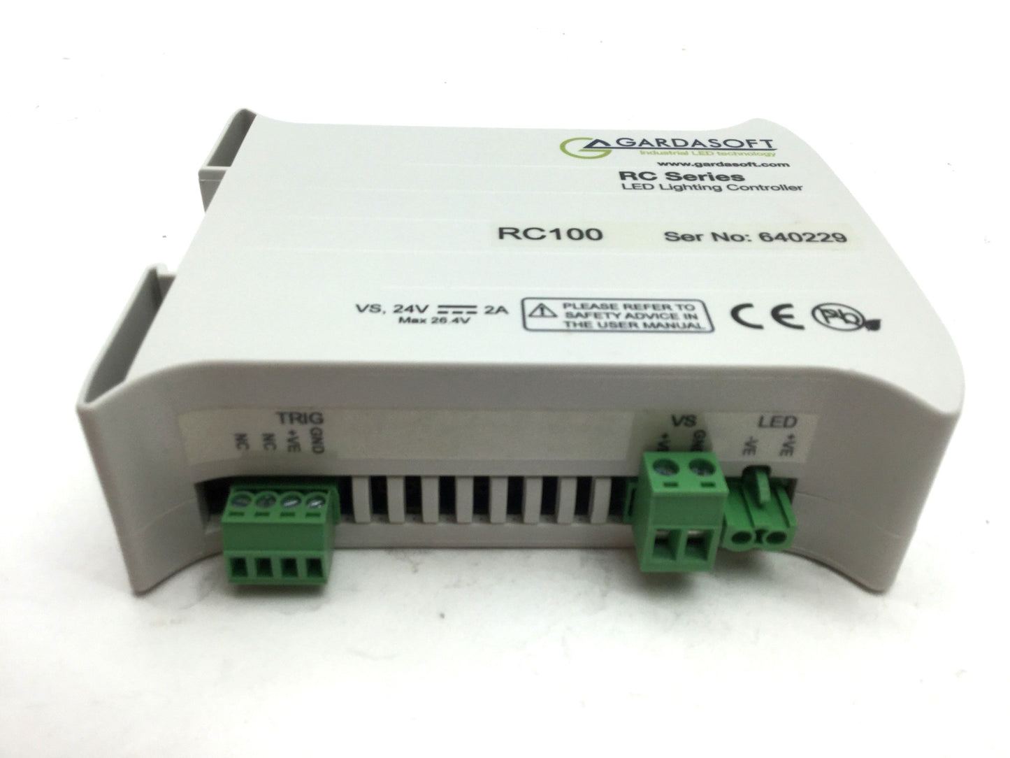Used Gardasoft RC100 Lighting Controller Pulsed/Continuous Out: 1A 25W, In: 24VDC 2A