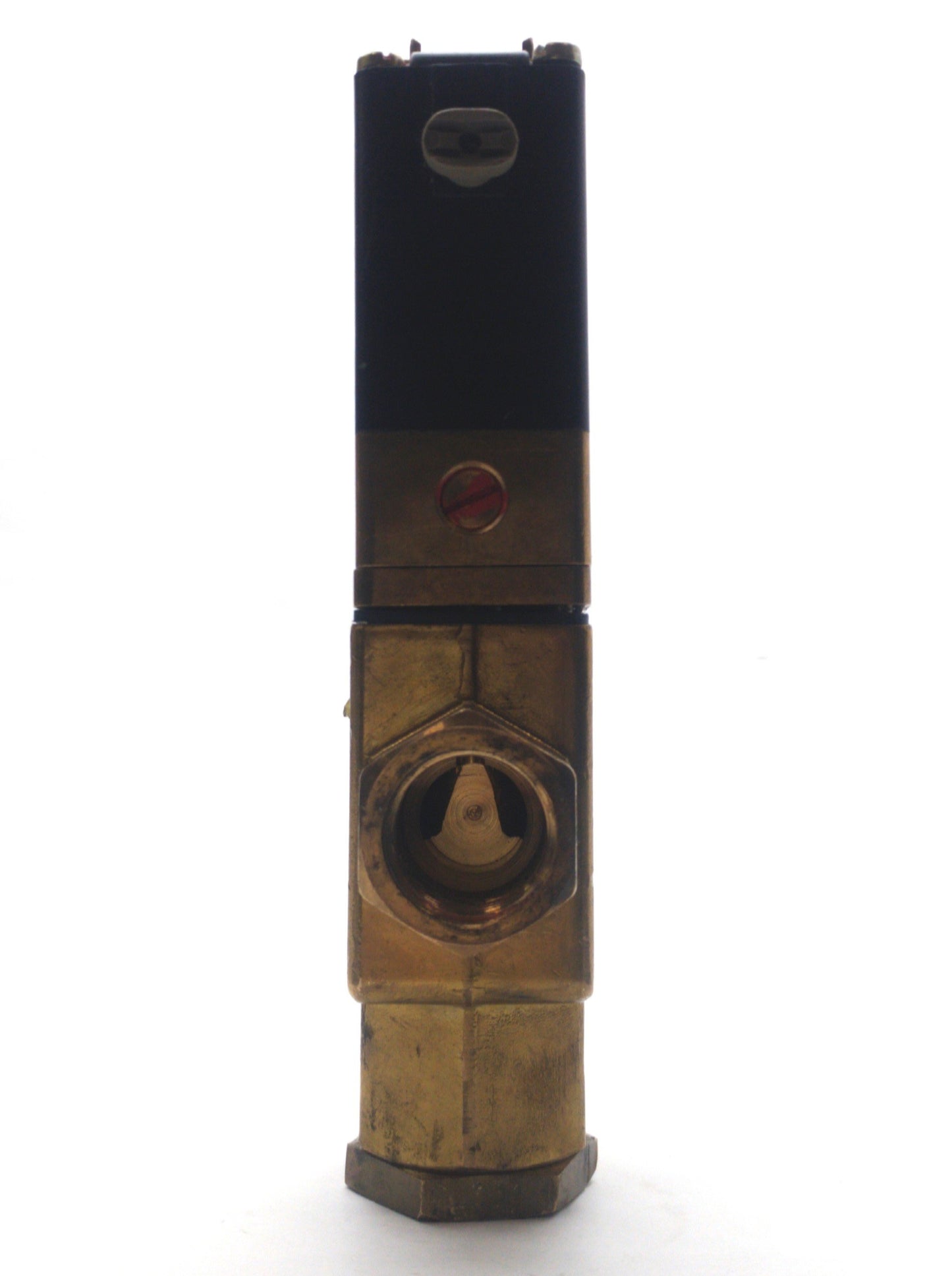 Used Burkert 340-C-12.0-B-MS Solenoid Valve 3/2-Way 3-10bar 1/2"NPT 3/8"NPT 240VAC 8W