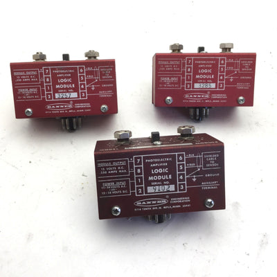 Used Lot of 3 Banner B5R Logic Module Photoelectric Amplifier, In: 11-14VAC/12-18VDC