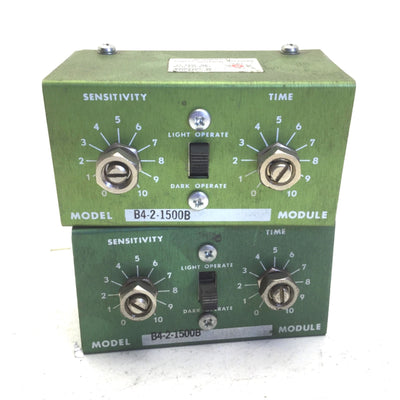Used Lot of 2 Banner B4-2-1500B Photoelectric Amplifier Sensor Logic Plug Module