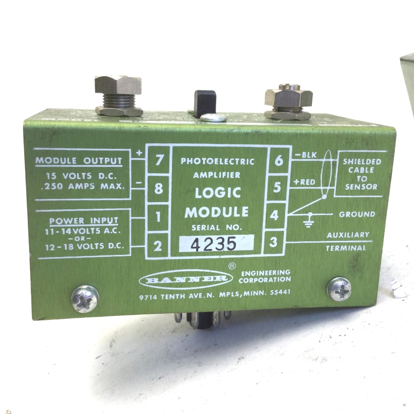 Used Lot of 2 Banner B4-2-1500B Photoelectric Amplifier Sensor Logic Plug Module