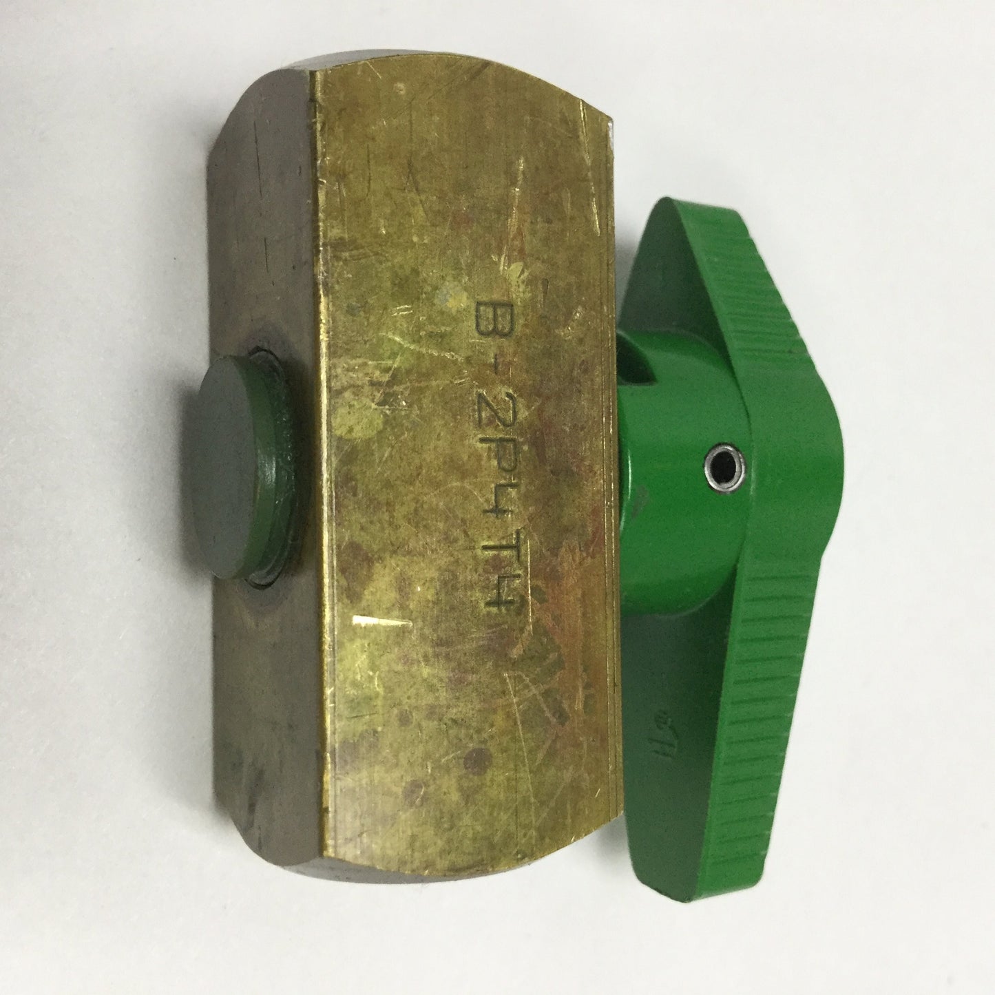 Used Swagelok Nupro B-2P4T2 Brass Quarter-Turn Instrument Plug Valve, 1/8" NPT