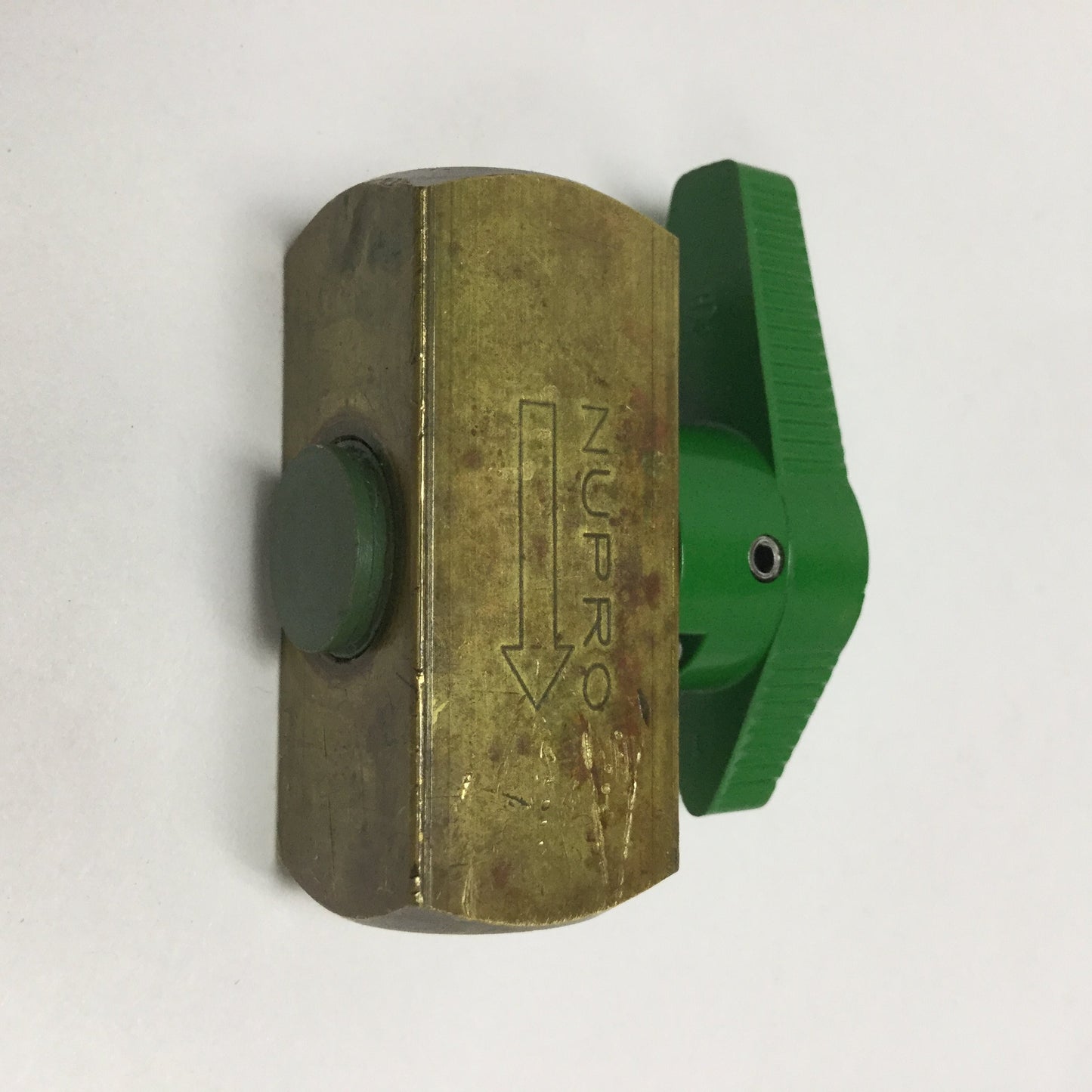 Used Swagelok Nupro B-2P4T2 Brass Quarter-Turn Instrument Plug Valve, 1/8" NPT