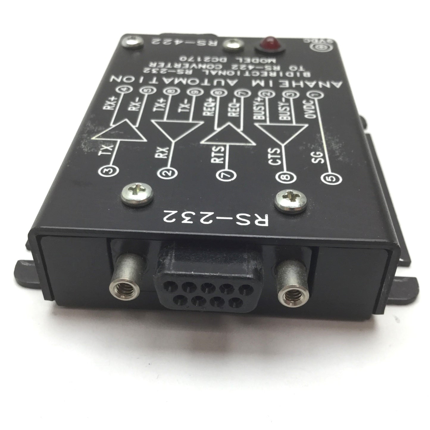 Used Anaheim DC2170 Bidirectional RS-232 to RS-422 Converter, Supply: 9VDC, 9-Pin