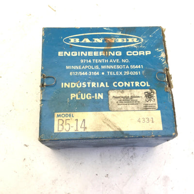 New Banner B5-14 Photoelectric Amplifier Sensor Logic Plug Module, Out: 15VDC