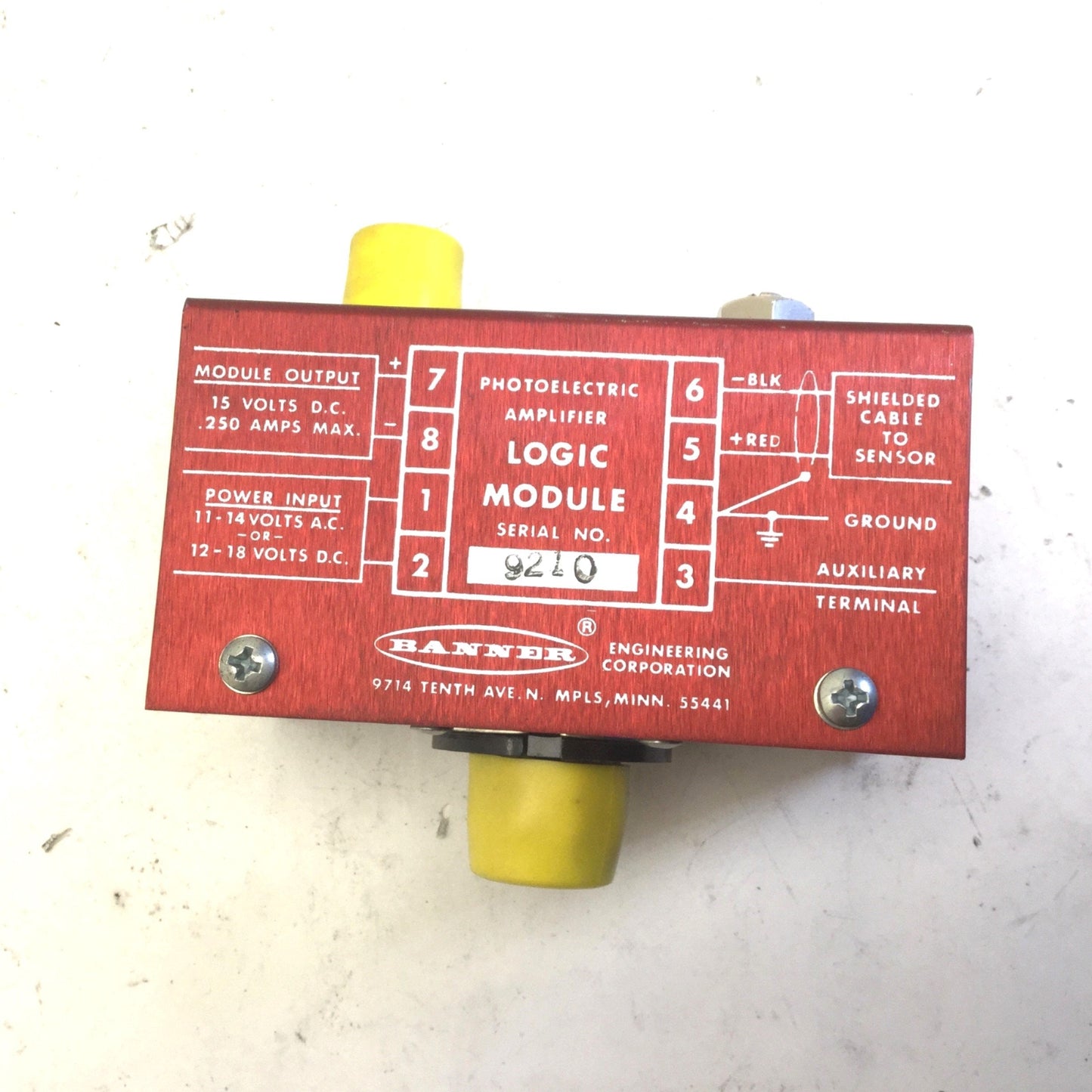 New Banner B6 Photoelectric Amplifier Logic Plug Module, Out: 15VDC, .25A Max