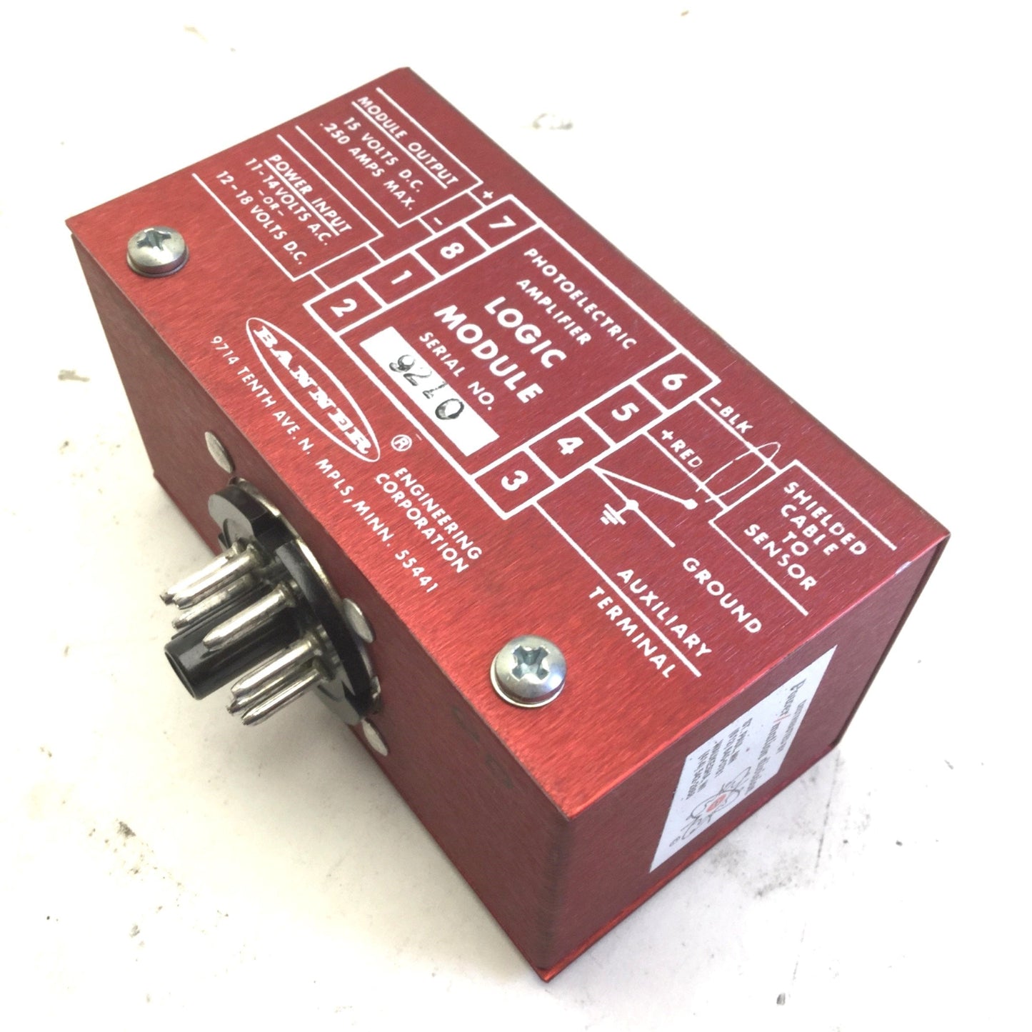 New Banner B6 Photoelectric Amplifier Logic Plug Module, Out: 15VDC, .25A Max