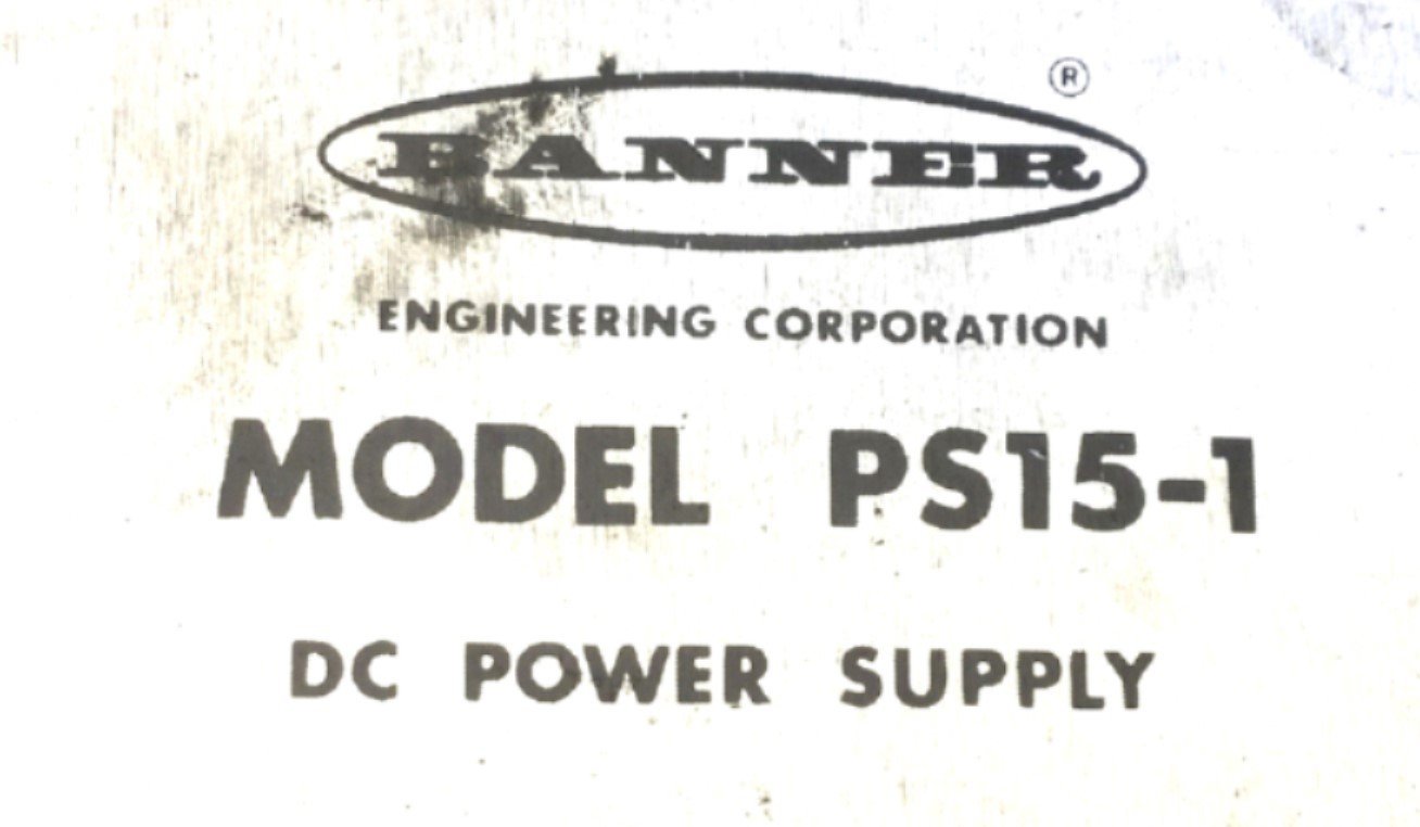 Used Banner PS15-1 Photoelectric DC Power Supply Module, Input: 9-16VAC, 8-PIN