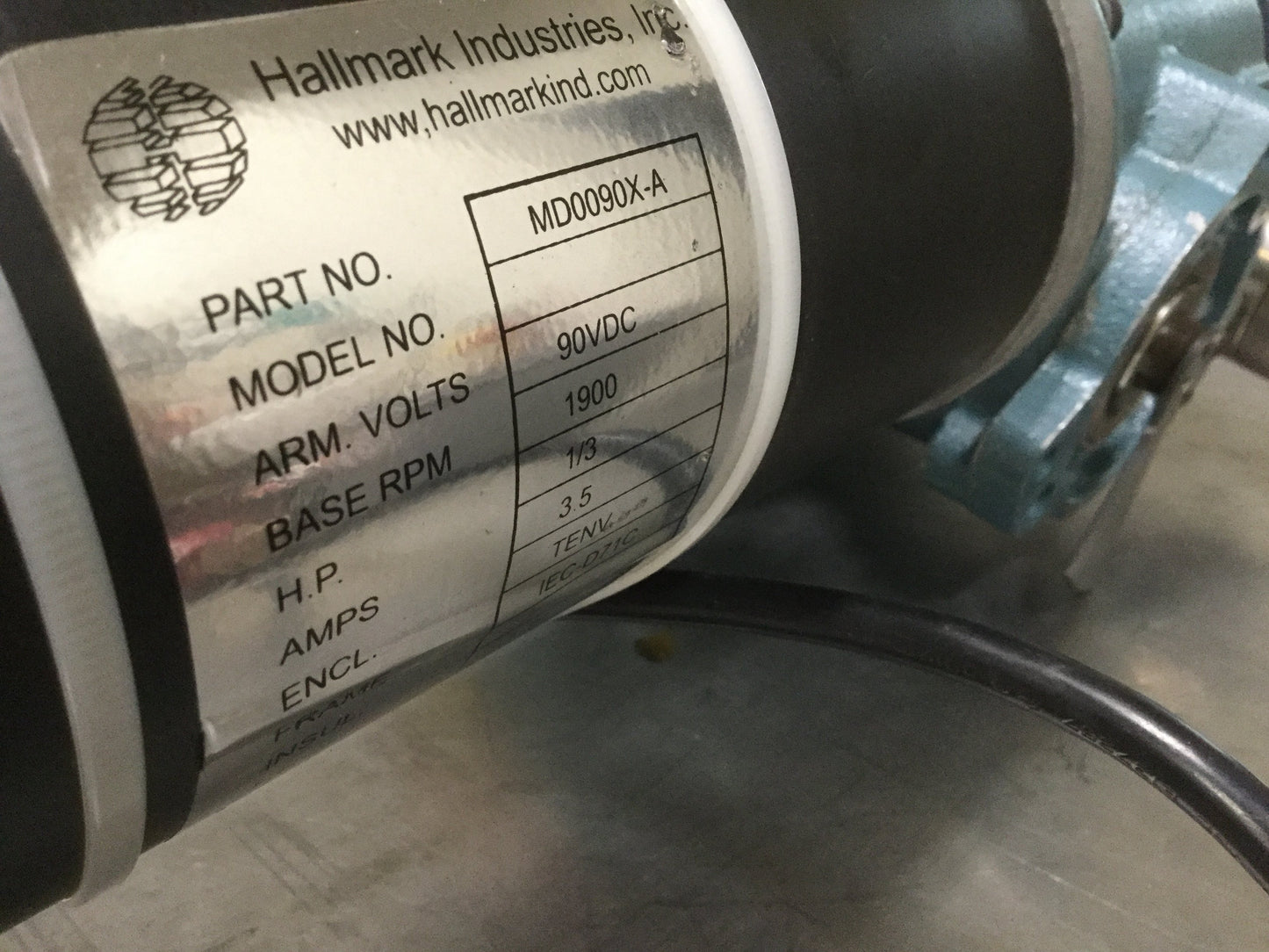 Used Camco 250PH20-330 Rotary Indexer, Motor & Worm Gear, 1/3 HP, 20:1, 90VDC
