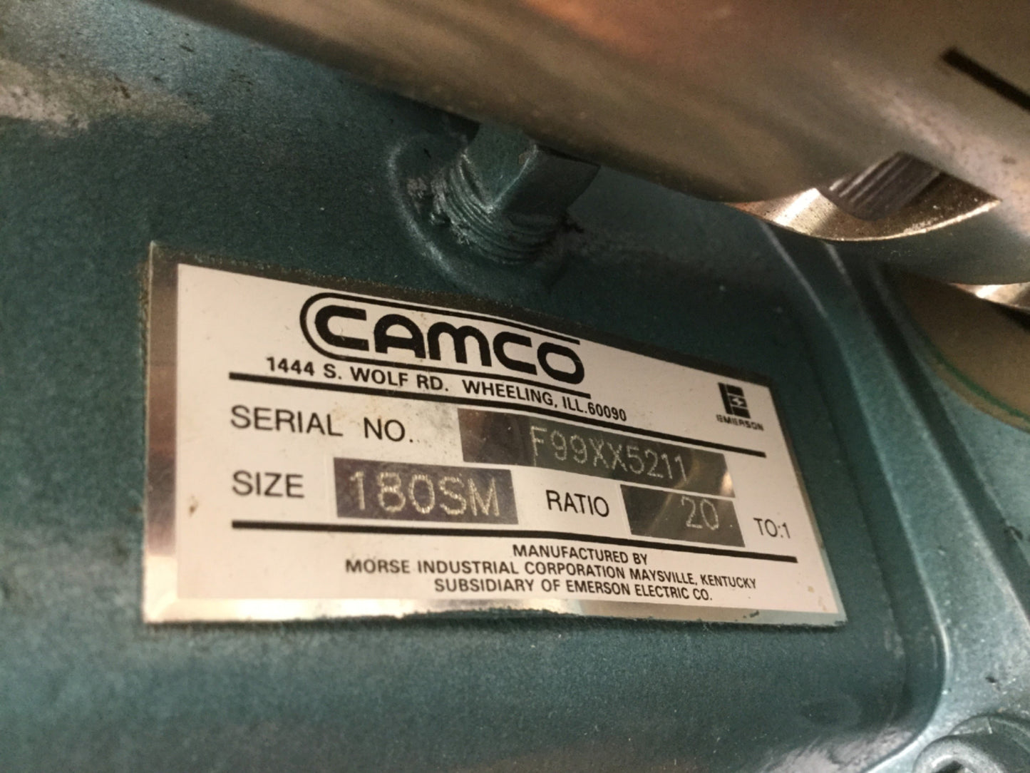 Used Camco 250PH20-330 Rotary Indexer Motor & Worm Gear 1/3 HP 20:1 90VDC