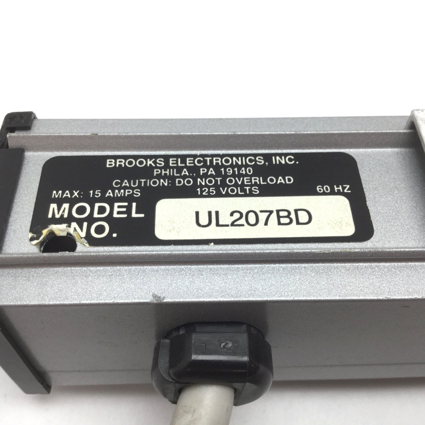 Used Brooks UL207BD Surge Protector Power Strip, 6-Outlets, Rating: 125V 60Hz 15A