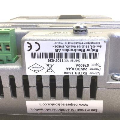Used Beijer Electronics EXTER T60m Touch Screen Interface Panel, Voltage: 24VDC, .4A