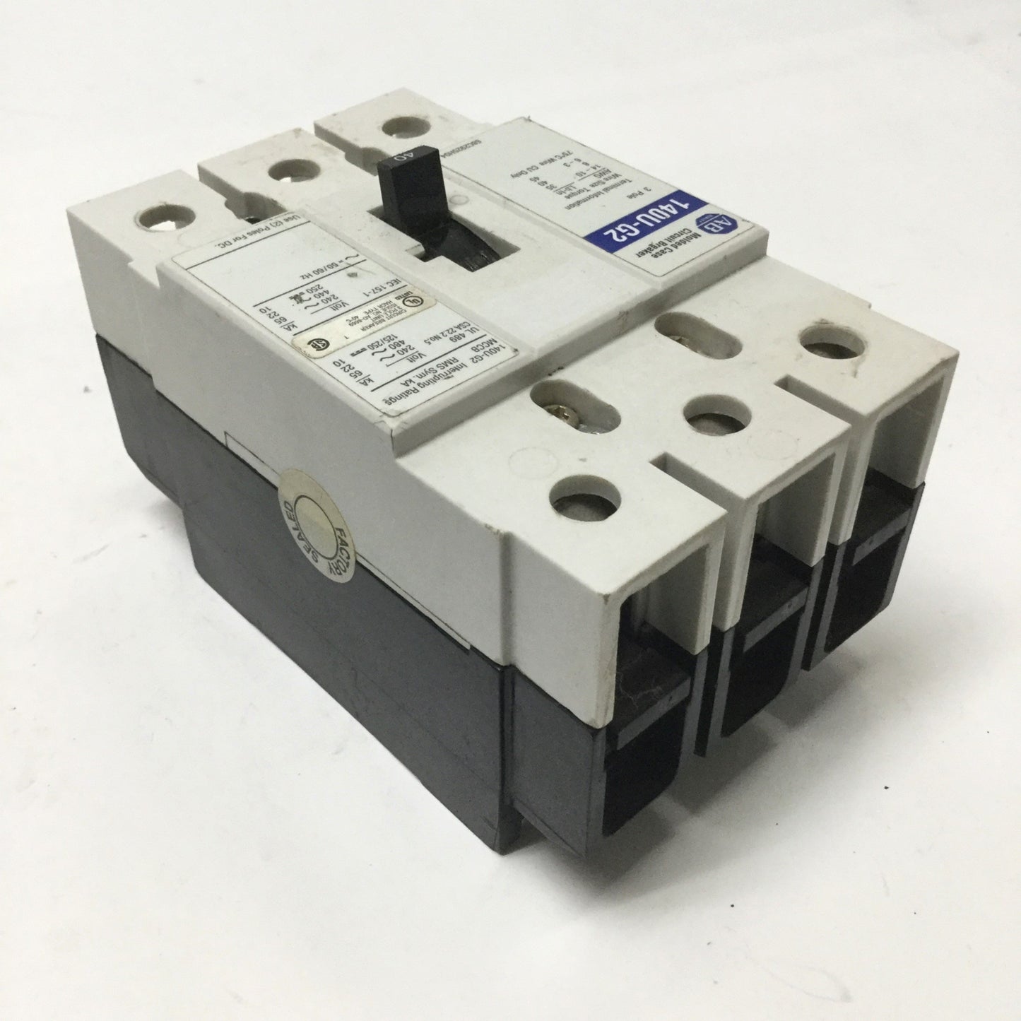 Used Allen-Bradley 140U-G2 Molded Case Circuit Breaker 40A, 3-Pole, 240/480VAC