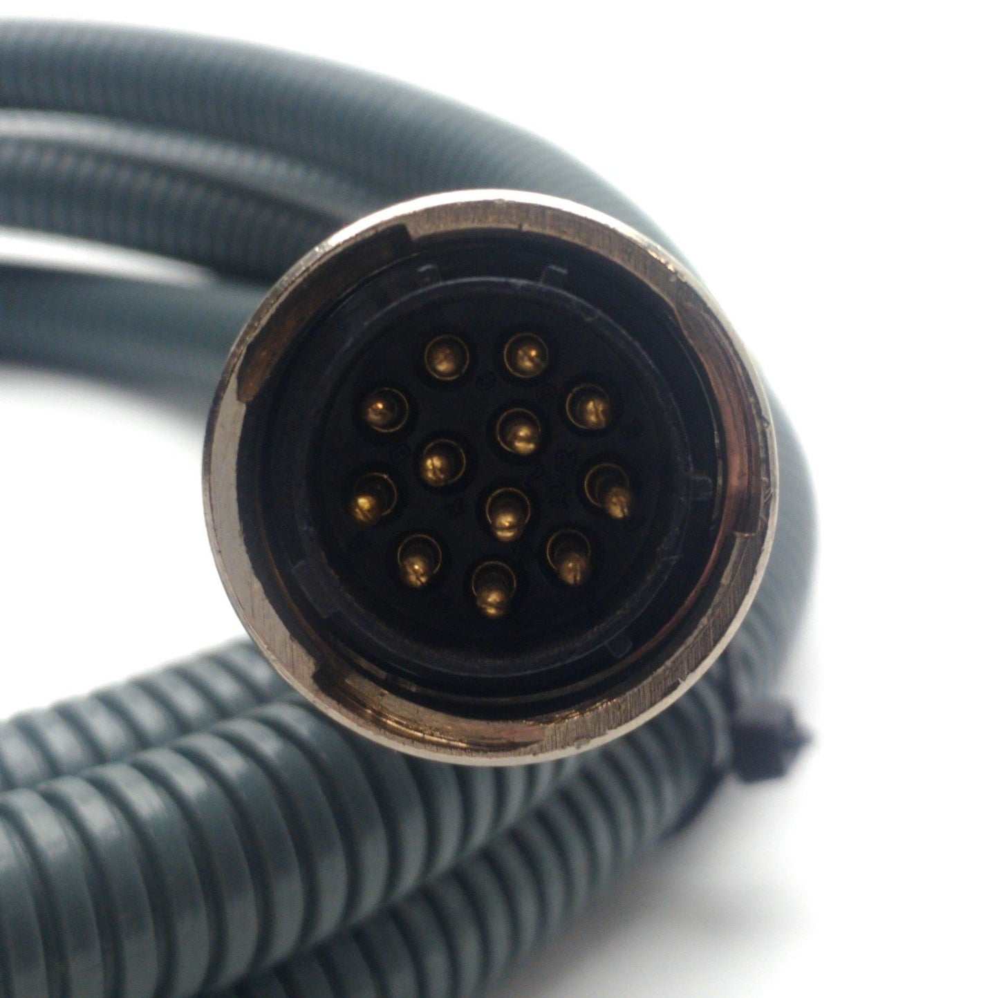 Used GSI Lumonics JK Laser Controller Cable, 12-Pin Round Male to Female, 8' Long