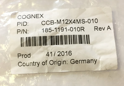 New Cognex CCB-M12X4MS-010 External Light Cable 4-Pin Male to 5-Pin Female, 1M