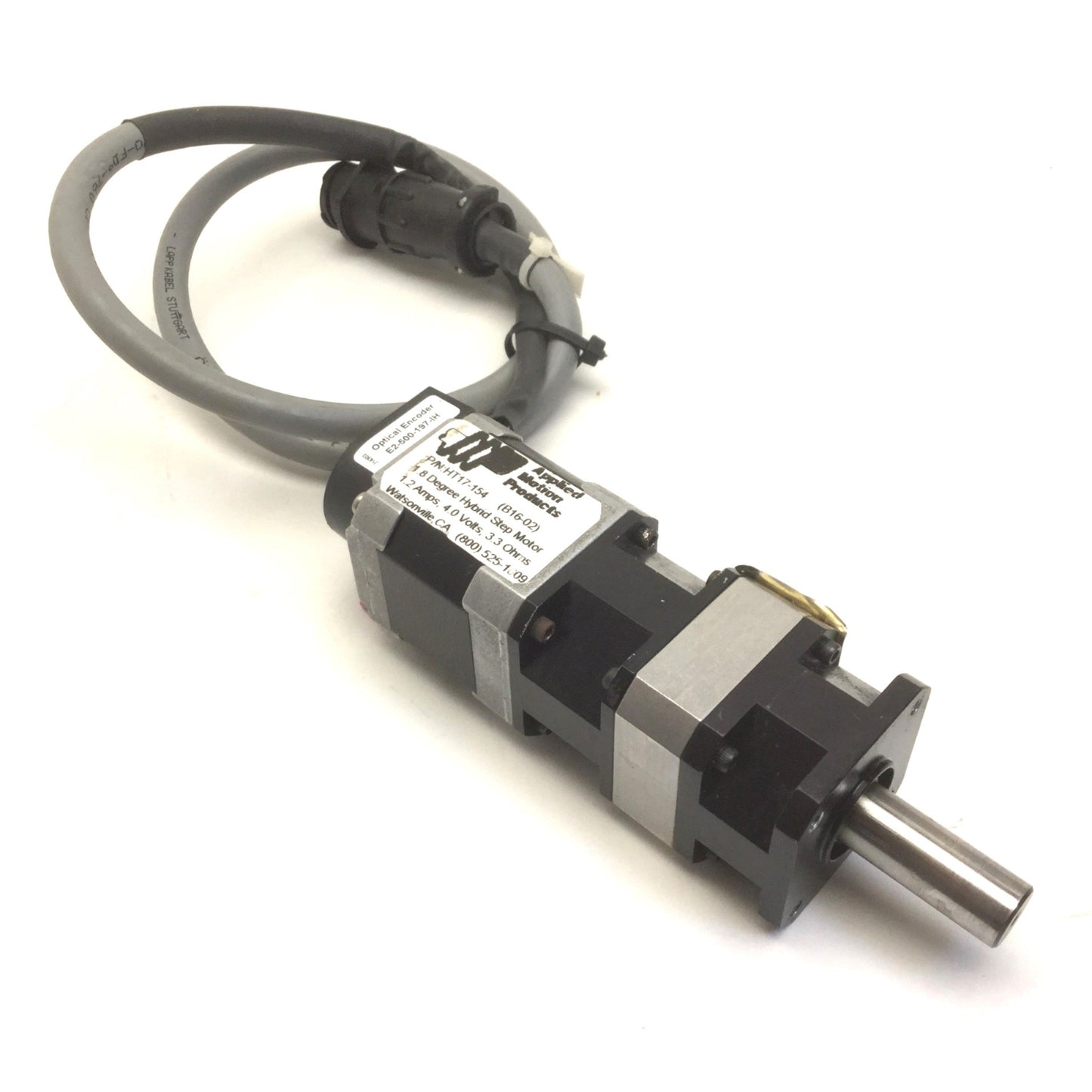 Used Applied Motion 17PL0100 Planetary Gearhead HT17-154 Motor E2-500-197-IH Encoder
